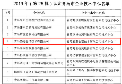 青島市企業(yè)技術(shù)中心名單公布，盛瀚榜上有名！